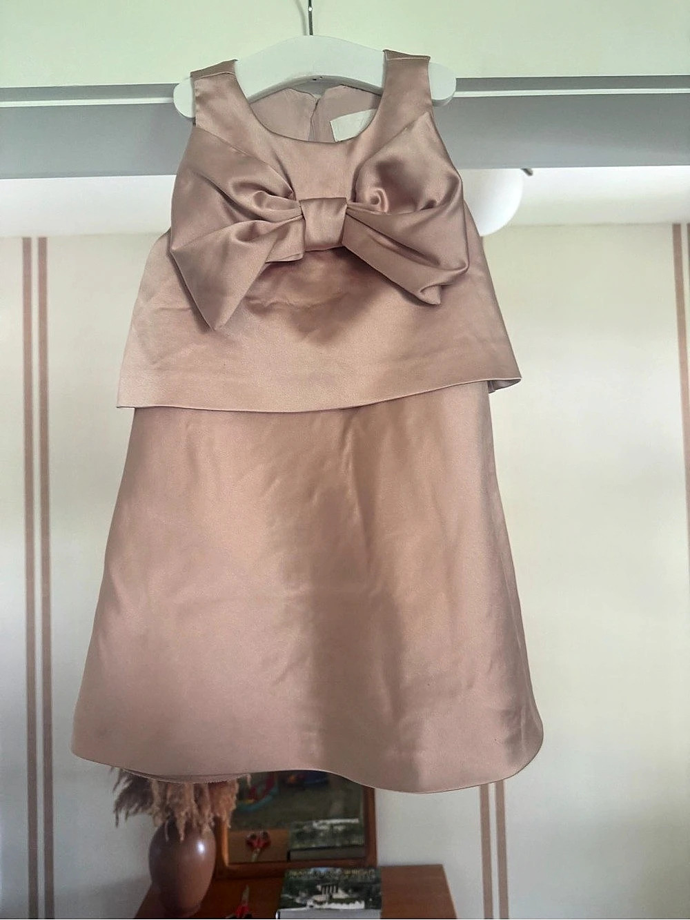 Zara Girls Size 6-7 Pink Bow Formal Dress